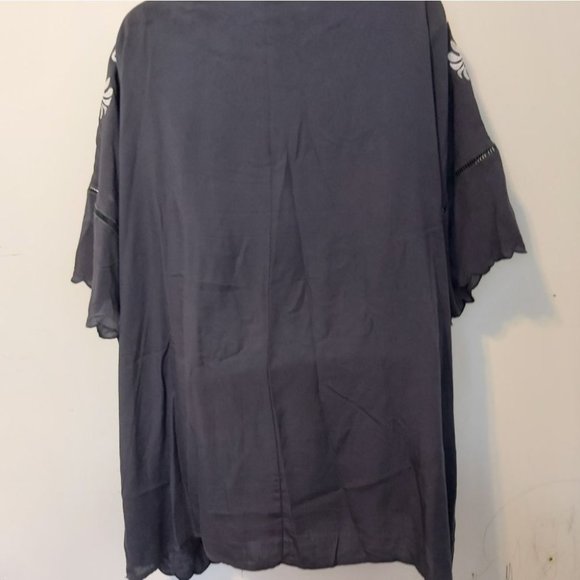 MISSLOOK | Women's Embroidered Top Dark Grey Size XL - Picture 5 of 8